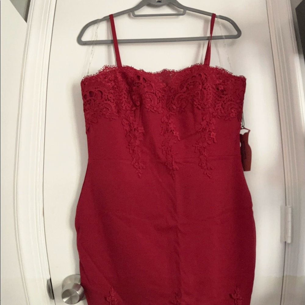 Red dress with lace details